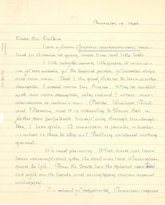 Letter from A. O. Rullman to W. E. B. Du Bois