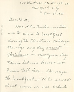 Letter from Nina Du Bois to W. E. B. Du Bois