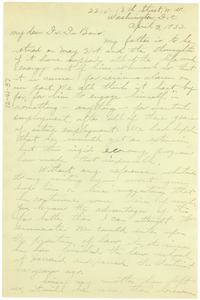 Letter from Alyss Mae Hershaw to W. E. B. Du Bois