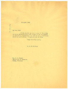 Letter from W. E. B. Du Bois to J. S. Gould