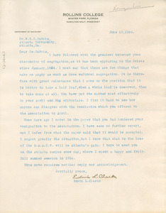 Letter from Edwin L. Clarke to W. E. B. Du Bois