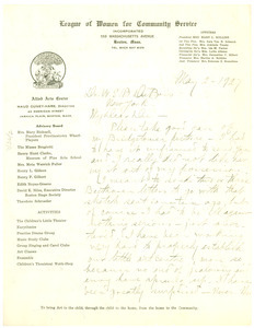 Letter from Maud Cuney-Hare to W. E. B. Du Bois