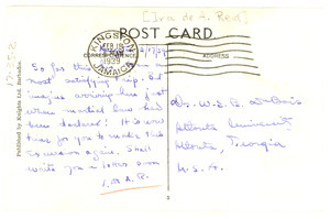 Postcard from Ira de Augustine Reid to W. E. B. Du Bois
