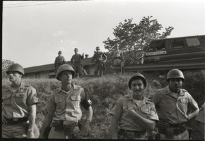 Antiwar demonstration at Fort Dix, N.J.: military police
