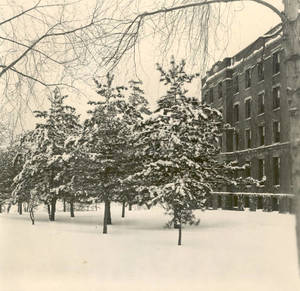 Wintery Scene of Springfield College Campus and the Alumni Hal