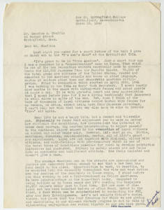 A letter to the Springfield Ma Y's Men's Club from Fred Hoshiyama (March 19, 1943)
