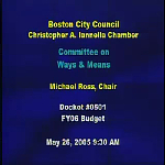 Committee on Ways and Means hearing recording, May 26, 2005