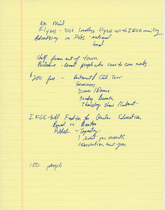 Planning Note for the "Moonlight in Manhattan" Event, 1994