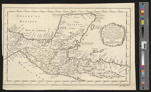 Carte des provinces de Tabasco, Chiapa, Verapaz, Guatimala, Honduras et Yucatan situées dans l'Amérique Meridionale