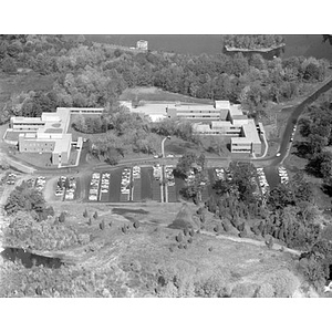 Suburban location of industrial buildings, some new construction, unidentified