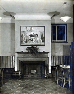 Public library, Shute Branch, children's room, fireplace