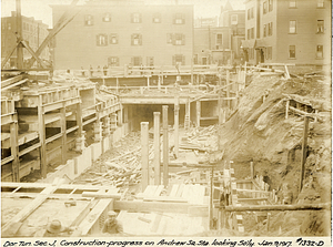 Dorchester tunnel section J construction, progress on Andrew Square Station looking southerly