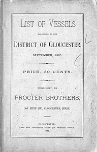 List of vessels belonging to the district of Gloucester (1885)