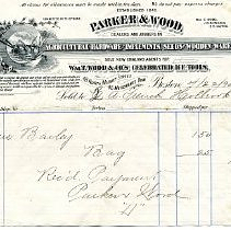 receipt for barley from Parker & Wood 49 North Market Street 46 Merchants Row