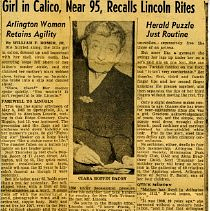 Girl in Calico, Near 95, Recalls Lincoln Rites