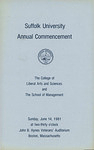 1981 Suffolk University commencement program, College of Arts & Sciences and Sawyer Business School