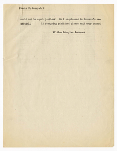 Statement from William Schuyler Jackson to Lewis E. Carr, August 18, 1927