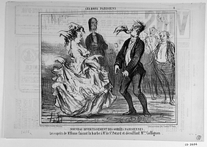 NOUVEAU DIVERTISSEMENT DES SOIRÉES PARISIENNES. Les esprits de Mr. Hume faisant la barbe à Mr. de St. Potard et décoiffant Mme Coffignon.