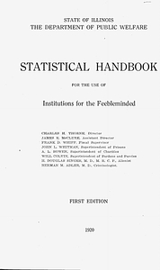 Statistical handbook for the use of institutions for the feebleminded