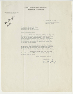 Letter from Amos Alonzo Stagg to Ernest M. Best (May 23, 1939)