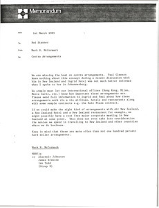 Memorandum from Mark H. McCormack to Bud Stanner