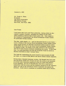 Letter from Mark H. McCormack to Frank A. Olson