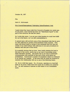 Memorandum from Mark H. McCormack to file