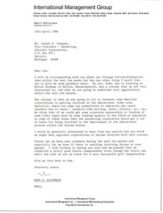 Letter from Mark H. McCormack to Joseph A. Campana