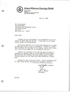 Letter from Luis C. Roever to Alan Morell