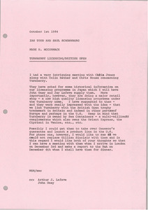 Memorandum from Mark H. McCormack to Ian T. Todd