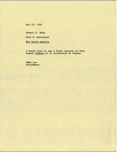 Memorandum from Mark H. McCormack to Robert C. Happ