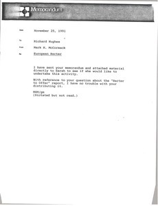 Memorandum from Mark H. McCormack to Richard Hughes