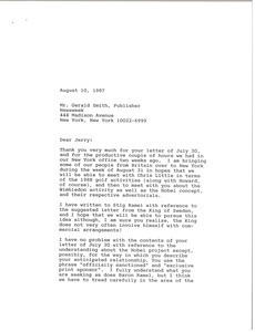 Letter from Mark H. McCormack to Gerald Smith