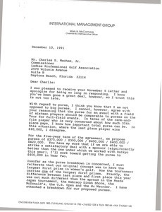 Letter from Mark H. McCormack to Charles S. Mechem Jr.