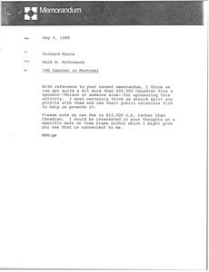 Memorandum from Mark H. McCormack to Richard Moore