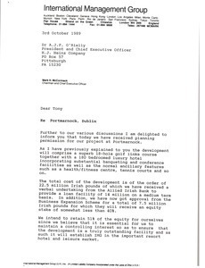 Letter from Mark H. McCormack to A. J. F. O'Reilly