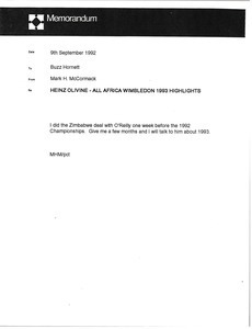 Memorandum from Mark H. McCormack to Buzz Hornett