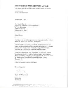 Letter from Mark H. McCormack to Martin Sorrell