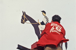 Painting a jockey sign