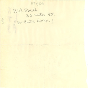 Address for W. O. Smith