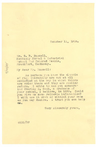 Letter from W. E. B. Du Bois to Kentucky Normal & Industrial School
