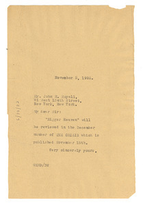 Letter from W. E. B. Du Bois to John M. Royall