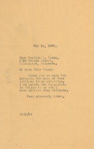 Letter from W. E. B. Du Bois to Pauline A. Young