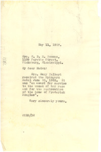 Letter from W. E. B. Du Bois to M. B. R. Bowman