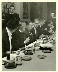 Frank L. Boyden sitting with other men at banquet table