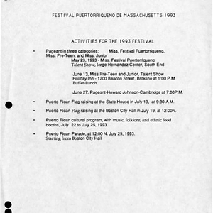 Festival Puertorriqueño de Massachusetts 1993