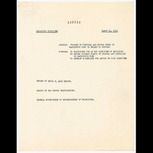 Agenda for Education Committee meeting on March 20, 1963