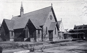 Emmanuel Episcopal Church, parish house and rectory, circa 1905