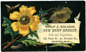 Philip J. Ohliger, new meat market, fish and vegetables