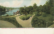 Norumbega Park, Showing Charles River and Boathouse